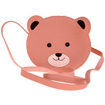 Nepleer schoudertasje terracotta in vorm van berenhoofd- 13x12x7 cm