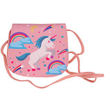 Schoudertasje eenhoorn lichtroze - 14x16x7cm