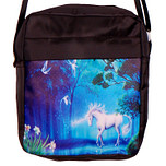 Schoudertasje met eenhoorn in het bos - 18x15x4cm