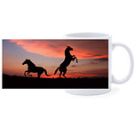 Beker - Horses Sunset - Steigerend Paard
