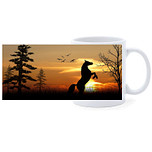 Beker - Paard Steigerend in Bos Sunset