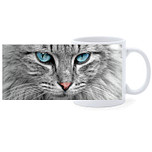 Beker - Grijze Noorse Boskat - Closeup