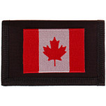 Zwarte klittenbandportemonnee 12x9cm - Applicatie 8x6cm vlag Canada