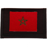 Zwarte klittenbandportemonnee 12x9cm - Applicatie 8x6cm vlag Marokkaans