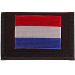 Zwarte klittenbandportemonnee 12x9cm - Applicatie 8x6cm vlag Nederland