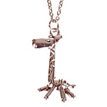 Kinderketting RVS Zilverkleurig 45cm - Hangertje Giraf Zilverkleurig 2,5cm