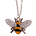 Kinderketting RVS Zilverkleurig 45cm - Hangertje Emaille Bij Zilverkleurig 1,5x2,5cm