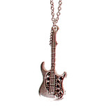 Ketting RVS Zilverkleurig 55cm - Hangertje Gitaar Zilverkleurig 3,5cm