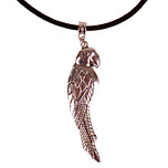 Veterketting Zwart Fluweel - Zilverkleurige Sluiting - 45cm - Hangertje Papegaai Zilverkleurig 5,5cm 