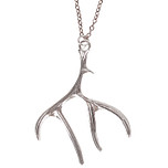 Kinderketting Zilverkleurig 45cm - Hanger Gewei zilverkleurig 5x4cm