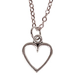 Kinderketting Zilverkleurig 45cm - Hangertje Hartje zilverkleurig 1,2cm