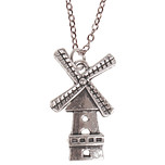 Kinderketting Zilverkleurig 45cm - Hangertje Molen zilverkleurig 2,5cm