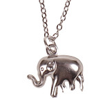 Kinderketting Zilverkleurig 45cm - Hangertje Olifant zilverkleurig 1,5cm