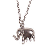 Ketting Zilverkleurig 55cm - Hangertje Olifant zilverkleurig 1,5cm