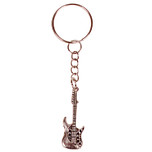 Sleutelhanger/Tashangertje - Zilverkleurige Sleutelring - Hangertje Gitaar Zilverkleurig 3,5cm  