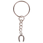 Sleutelhanger - Zilverkleurige Sleutelring - Hangertje Hoefijzer zilverkleurig 1cm