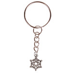 Sleutelhanger - Zilverkleurige Sleutelring - Hangertje sneeuwvlokje zilverkleurig 1,2cm