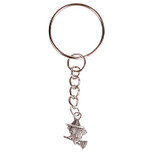 Sleutelhanger - Zilverkleurige Sleutelring - Hangertje Heksje zilverkleurig 1,5cm
