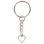 Sleutelhanger - Zilverkleurige Sleutelring - Hangertje Hartje zilverkleurig 1,2cm