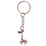 Sleutelhanger - Zilverkleurige Sleutelring - Hangertje Giraf Zilverkleurig 2,5cm 