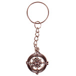 Sleutelhanger/Tashangertje - Zilverkleurige Sleutelring - Hangertje Windroos/Kompas Zilverkleurig 2,5cm 