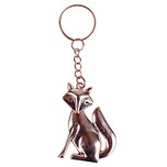 Sleutelhanger/Tashangertje - Zilverkleurige Sleutelring - Hanger Grote Vos Zilverkleurig 5x4cm