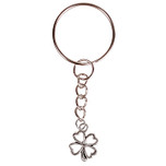 Sleutelhanger - Zilverkleurige Sleutelring - Hangertje Klavertje vier zilverkleurig 1,5cm