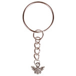 Sleutelhanger/Tashangertje - Zilverkleurige Sleutelring - Hangertje Bijtje zilverkleurig 1cm