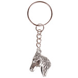 Sleutelhanger/Tashangertje - Zilverkleurige Sleutelring - Hangertje Paardenhoofd zilverkleurig 2,8x2,3cm