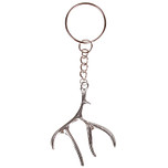 Sleutelhanger/Tashangertje - Zilverkleurige Sleutelring - Hanger Gewei zilverkleurig 5x4cm