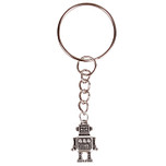 Sleutelhanger - Zilverkleurige Sleutelring - Hangertje Robot zilverkleurig 2cm