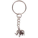 Sleutelhanger - Zilverkleurige Sleutelring - Hangertje Olifant zilverkleurig 1,5cm