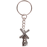 Sleutelhanger/Tashangertje - Zilverkleurige Sleutelring - Hangertje Molen zilverkleurig 2,5cm