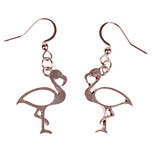 Oorbellen Zilverkleurig - Hangertjes Flamingo Zilverkleurig 2,5cm