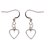 Oorbellen Zilverkleurig - Hangertje Hartje zilverkleurig 1,2cm