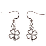 Oorbellen Zilverkleurig - Hangertje Klavertje vier zilverkleurig 1,5cm