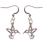 Oorbellen Zilverkleurig - Hangertje Kolibrie zilverkleurig 1,8cm