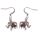 Oorbellen Zilverkleurig - Hangertje Olifant zilverkleurig 1,5cm