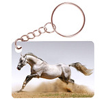 Sleutelhanger 6x4cm - Paard Wit Schimmel Arabier in Galop