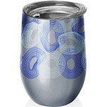 Bioloco - Kantoor-/Thermosbeker RVS Blauwe en Witte Bubbels - 420ml