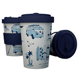 Reisbeker/Travel Cup - Volkswagen T1 Camper Explore More - RPET & Siliconen - Donkerblauw - 400ml
