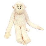 Superzachte Eco Knuffel met geborduurde oogjes - Hangaap wit 48 cm