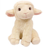 Superzachte Eco Knuffel met geborduurde oogjes - Schaap zittend 20 cm