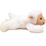 Superzachte Eco Knuffel met geborduurde oogjes - Schaap liggend 15 cm
