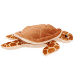Superzachte Eco Knuffel met geborduurde oogjes - Schildpad bruin 25 cm
