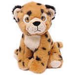 Superzachte Eco Knuffel met geborduurde oogjes - Cheeta zittend 20 cm