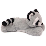 Superzachte Eco Knuffel met geborduurde oogjes - Wasbeer liggend 23 cm