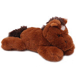 Superzachte Eco Knuffel met geborduurde oogjes - Paard liggend 23 cm