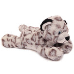 Superzachte Eco Knuffel met geborduurde oogjes - Sneeuwluipaard liggend 23 cm