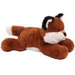 Superzachte Eco Knuffel met geborduurde oogjes - Vos liggend 23 cm